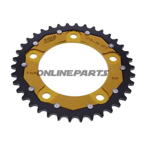 Rear Sprocket Dual 38 Tooth Pitch 520 Goldzf Inner Diameter 112 Bolt Spacing 138
