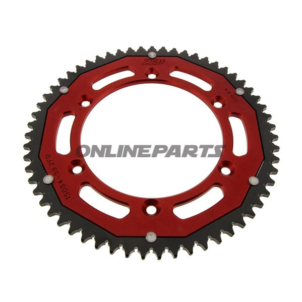 Rear Sprocket Dual 59 Tooth Pitch 428 Redzf Inner Diameter 136 Bolt Spacing 156