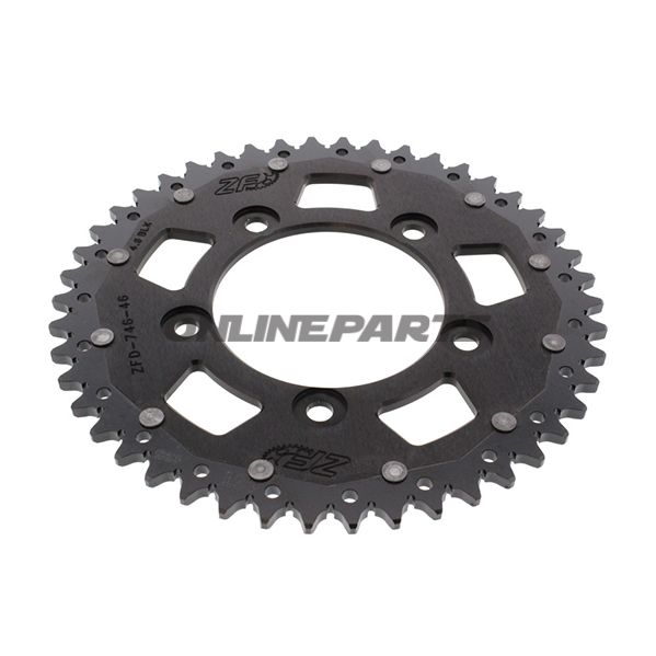 Rear Sprocket Dual 46 Tooth Pitch 520 Blackzf Inner Diameter 100 Bolt Spacing 124