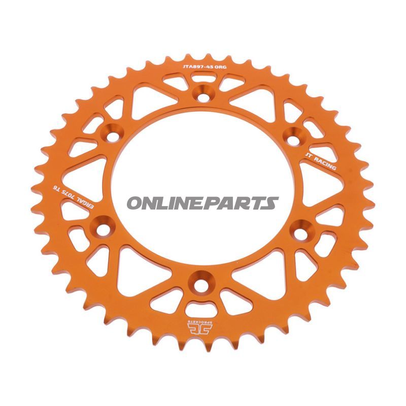 Rear Sprocket Aluminium 45 Tooth Pitch 520 Orangejt Inner Diameter 125 Bolt Spacing 150