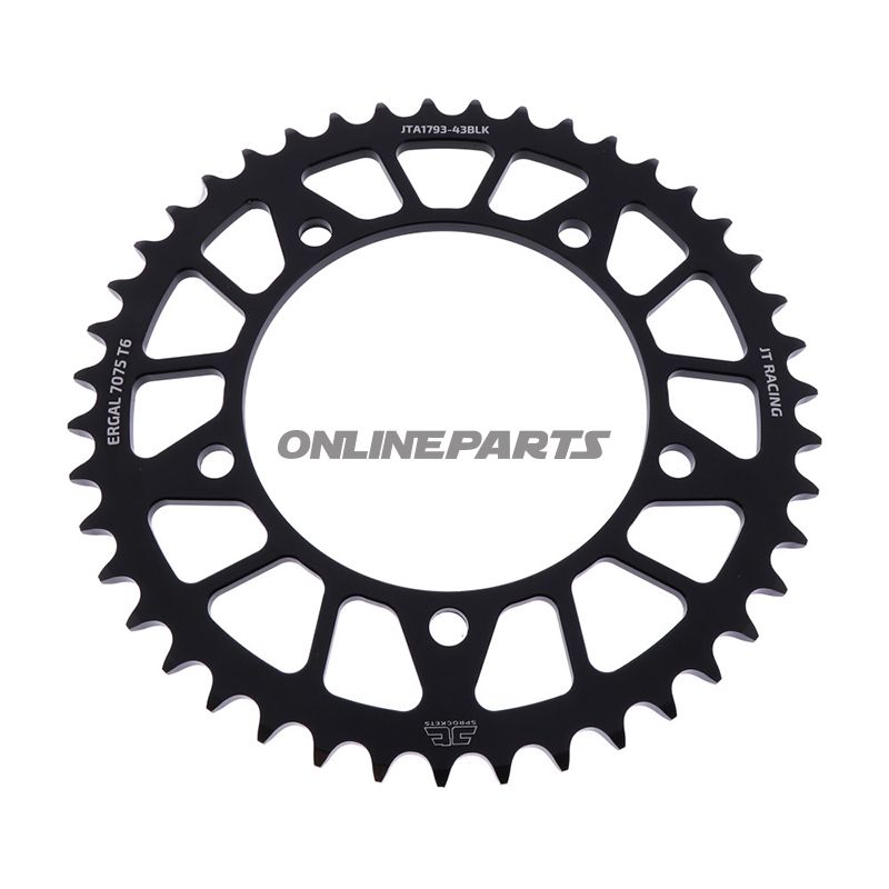 Rear Sprocket Aluminium 43 Tooth Pitch 520 Blackjt Inner Diameter 120 Bolt Spacing 140