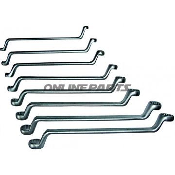 Double Ring Spanner Kit Cranked8 Tlg 6-22Mm