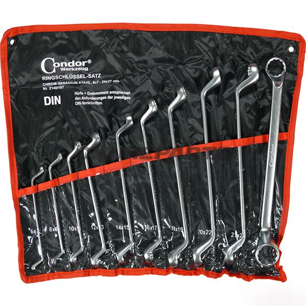 Double Ring Spanner Kit Cranked12 Tlg 6-32Mm