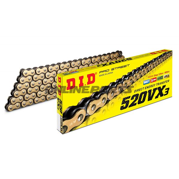 DID X-Ringkette G&B520VX3 Meter Preis pro Kettenglied mit Hohlnietschloss