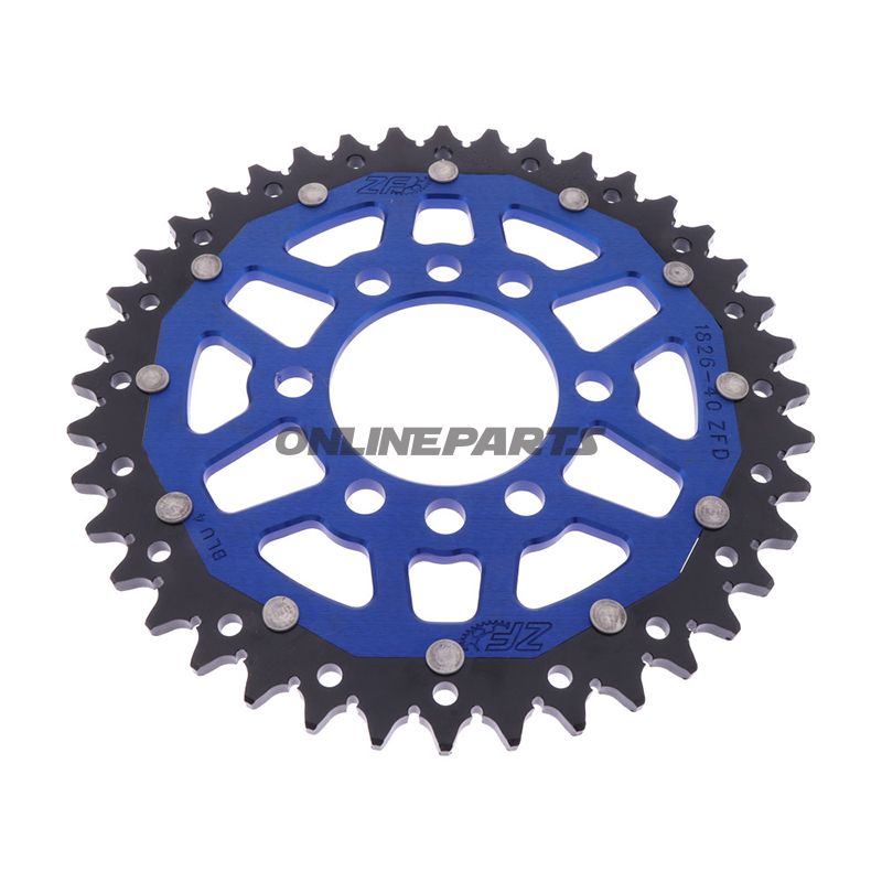 Kettenrad Dual 40Z Teilung 520 blau ZF Innendurchmesser 136 Lochkreis 156