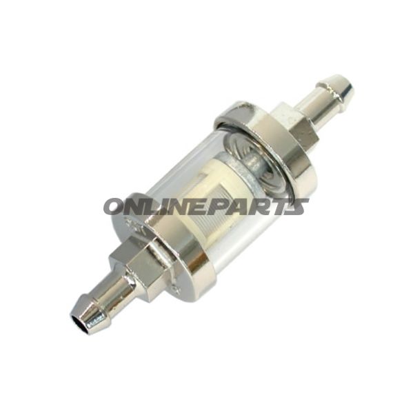 Kraftstofffilter 8MM JMP chrom GLASKOERPER