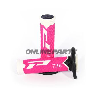 Griffgummi weiß/schwarz rosa fluoreszierend D.22/25MM. L.115MM geschlossen