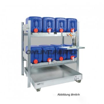 KANISTERREGAL für 8X20 Liter mit Auffangwanne