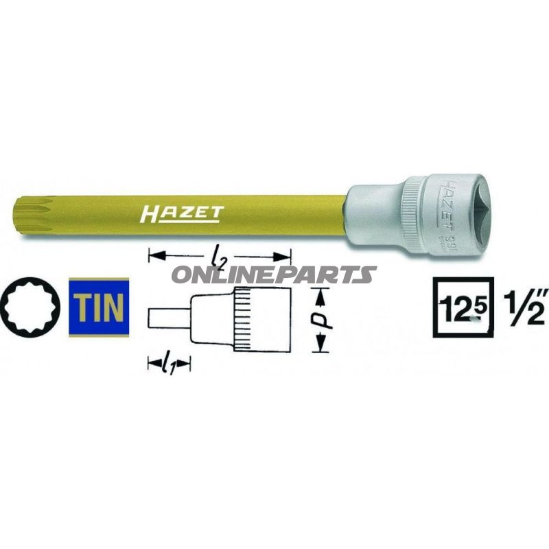 Einsatz Vielzahn 1/2 M12 Länge 140MM