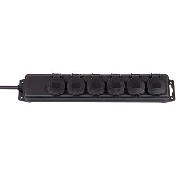 Steckdosenleiste 6-fach IP44 2 Meter Kabel 52 cm Länge