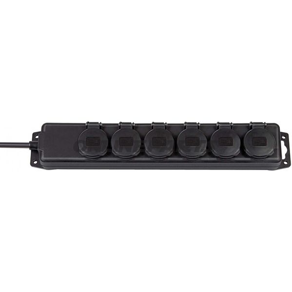 Steckdosenleiste 6-fach IP44 2 Meter Kabel 52 cm Länge