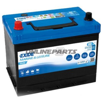 Starter- og forsyningsbatteri 12V 80AH Exide Dual