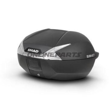Topcase sort 47L Shad SH47 med monteringsplade