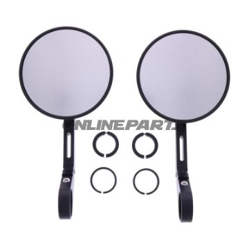 Daytona sort styreende spejle, lang, venstre og højre.