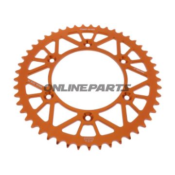 Bagtandhjul Aluminium 49 tænder 520 orange JT indre diameter 125 hulcirkkel 150