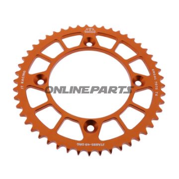 Aluminium Tandhjul 49Z tænder 428 orange JT indvendig diameter 110 hulcirkkel 132
