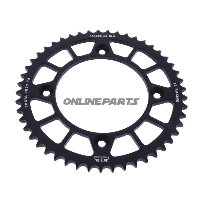 Bagtandhjul Aluminium 49 tænder 428 sort JT indre diameter 110 hulcirkkel 132