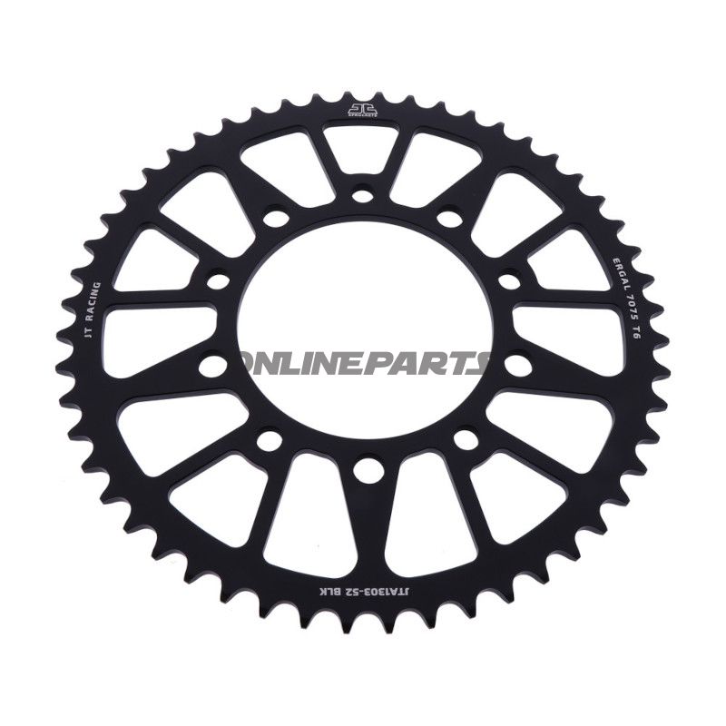 Alu-Kettenrad 52Z Teilung 520 schwarz JT Innendurchmesser 112 Lochkreis 138
