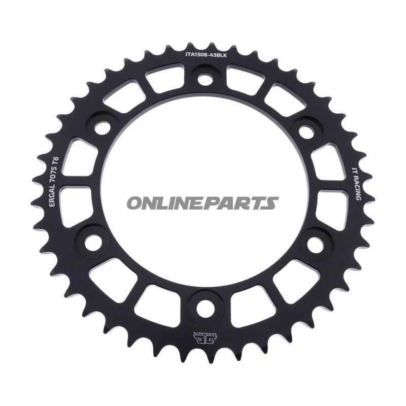 Bagtandhjul Aluminium 43 tænder 520 sort JT indre diameter 134 hulcirkkel 160