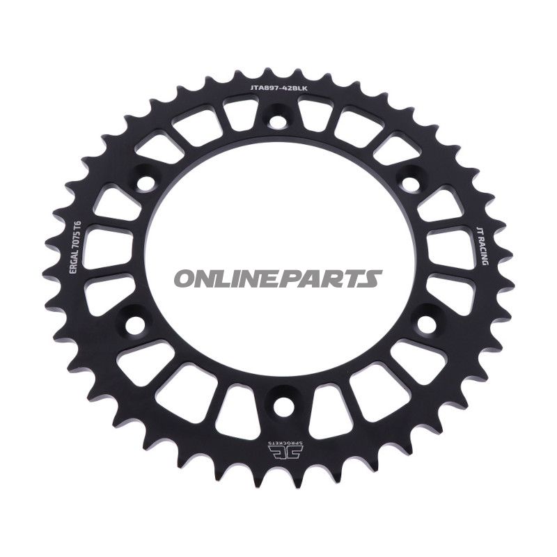 Aluminium Tandhjul 42Z tænder 520 sort JT indre diameter 125 hulcirkkel 150