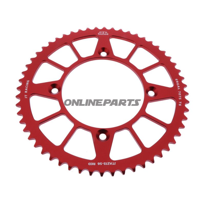 Aluminium Tandhjul 56Z tænder 420 rød JT indre diameter 110 hulcirkkel 130