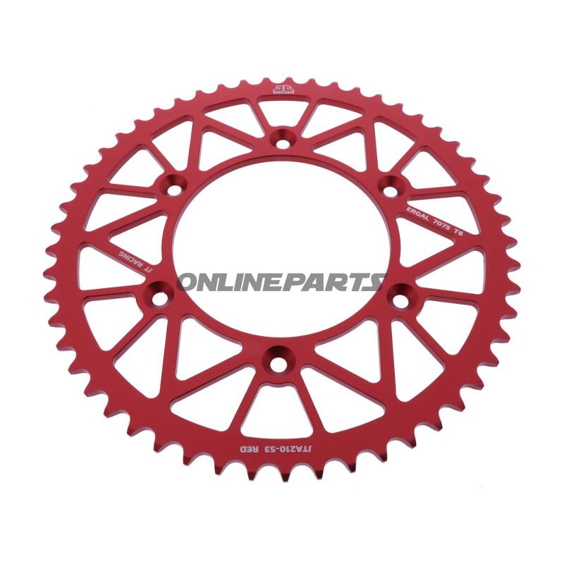 Aluminiums tandhjul 53Z tænder 520 rød JT indre diameter 125 hulcirkkel 153