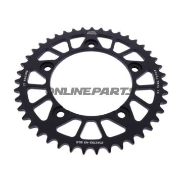 Bagtandhjul Aluminium 43 tænder 525 sort JT indre diameter 120 hulcirkkel 140