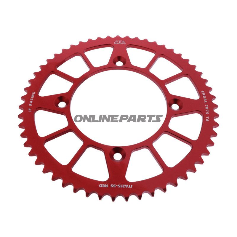 Aluminium Tandhjul 55Z tænder 420 rød JT indvendig diameter 110 hulcirkkel 130