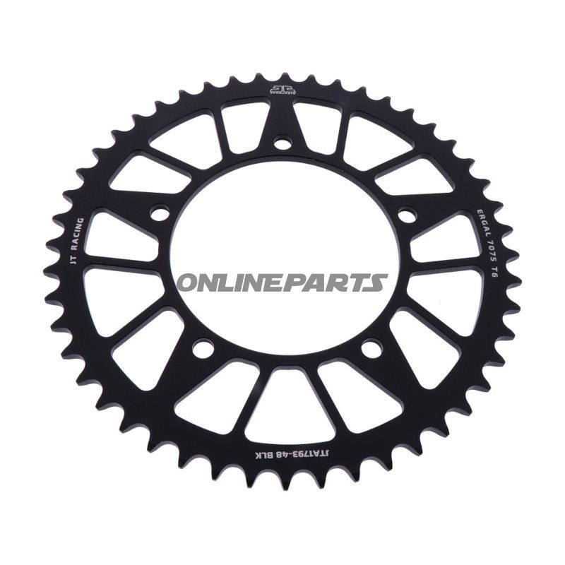 Aluminium Tandhjul 48Z tænder 520 sort JT indvendig diameter 120 hulcirkel 140