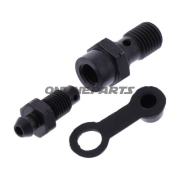 Enkel hulmøtrik M10 x 1.25 med afløbsnippel