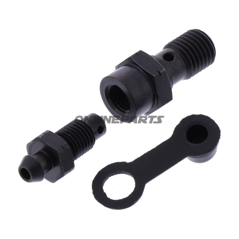 Enkel hulmøtrik M10 x 1.25 med afløbsnippel