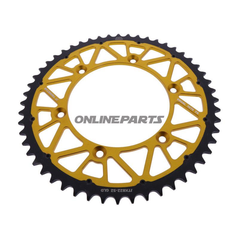 Kettenrad Twinstar 52Z Teilung 520 gold JT Innendurchmesser 136 Lochkreis 156