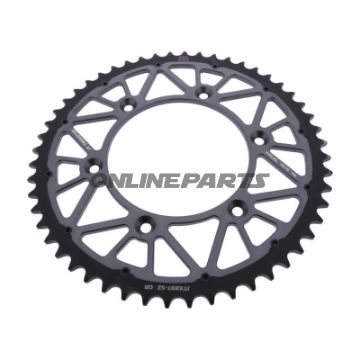 Kettenrad Twinstar 52Z Teilung 520 grau JT Innendurchmesser 125 Lochkreis 150