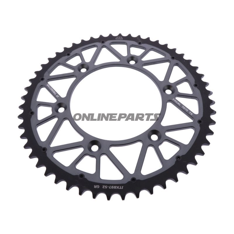 Kettenrad Twinstar 52Z Teilung 520 grau JT Innendurchmesser 125 Lochkreis 150