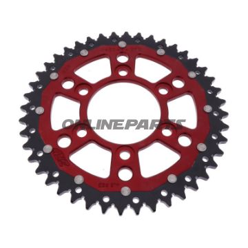 Kettenrad Dual 44Z Teilung 525 rot ZF Innendurchmesser 080 Lochkreis 104