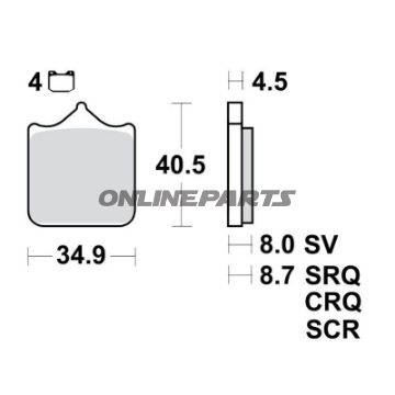 Bremseklods Sinter TRQ TRW Alternativ: 7320014