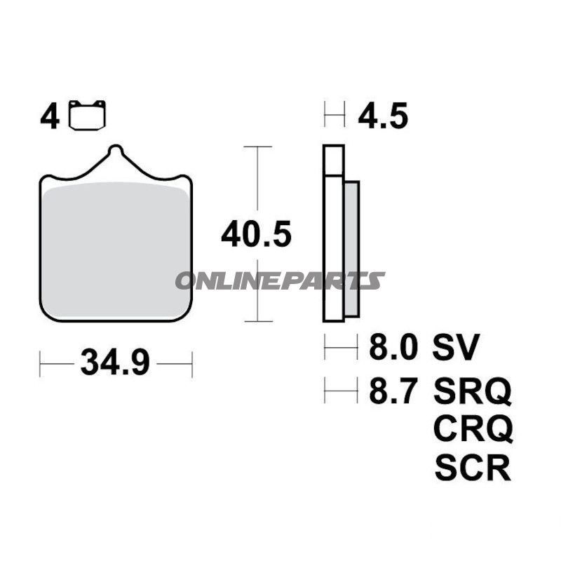 Bremseklods Sinter TRQ TRW Alternativ: 7320014