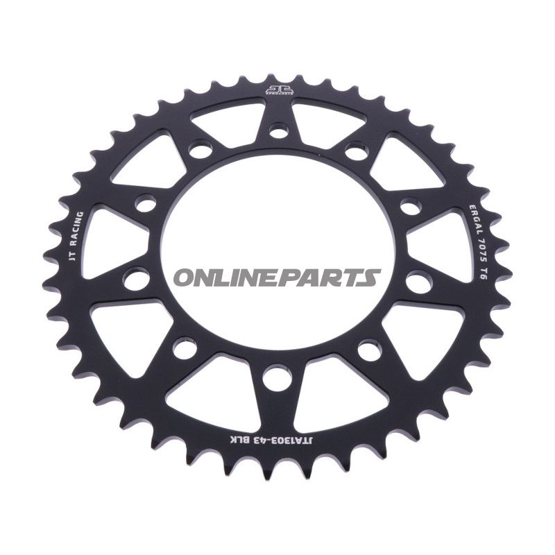 Alu-Kettenrad 43Z Teilung 520 schwarz JT Innendurchmesser 112 Lochkreis 138