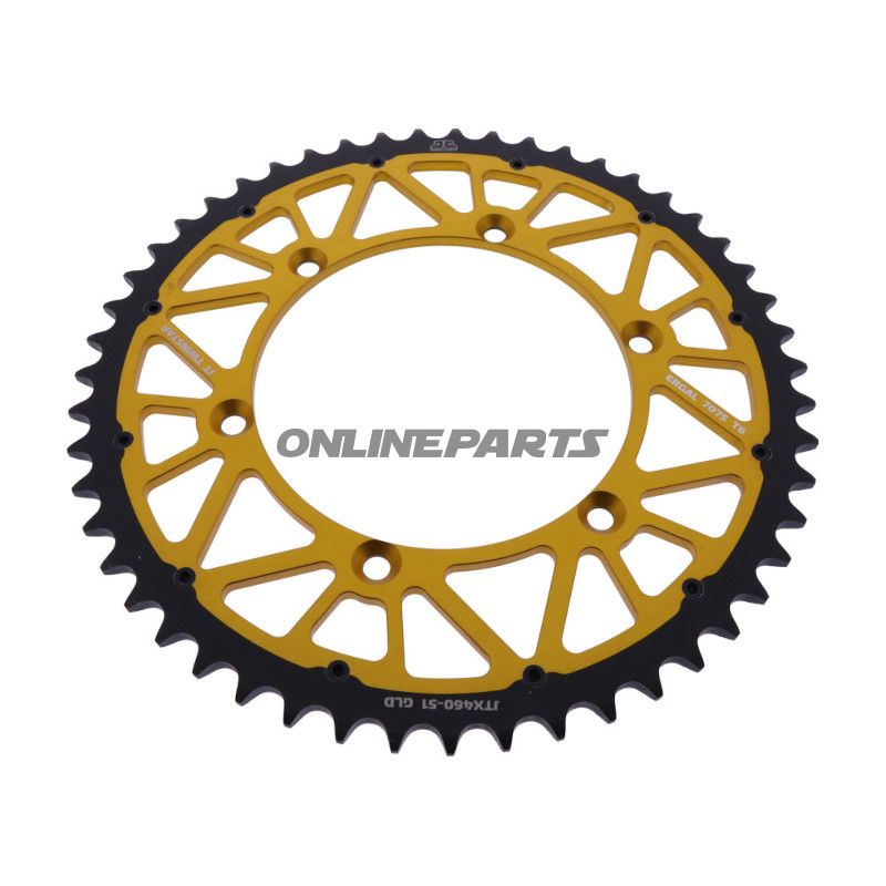 Tandhjul Twinstar 51Z tænder 520 guld JT indvendig diameter 134 hulmønster 150