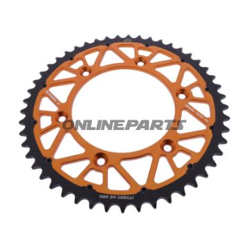 Kæderhjul Twinstar 49Z Deling 520 orange JT Indre diameter 125 Hulmønster 150