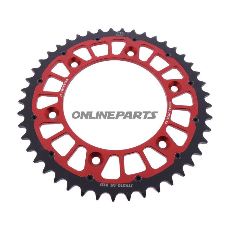 Kettenrad Twinstar 45Z Teilung 520 rot JT Innendurchmesser 125 Lochkreis 153