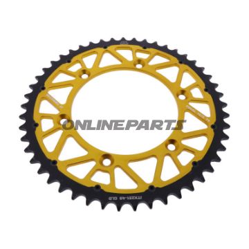 Kæderhjul Twinstar 49Z Deling 520 guld JT Indre diameter 130 Hulmønster 150