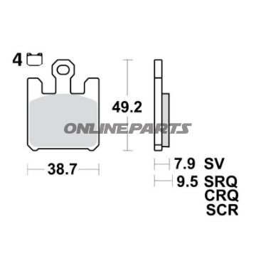 Bremseklods Sinter TRQ TRW Alternativ: 7321524