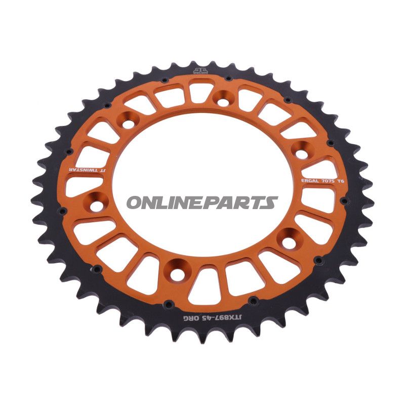 Kettenrad Twinstar 45Z Teilung 520 orange JT Innendurchmesser 125 Lochkreis 150