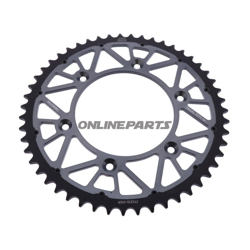 Kettenrad Twinstar 51Z Teilung 520 grau JT Innendurchmesser 125 Lochkreis 153