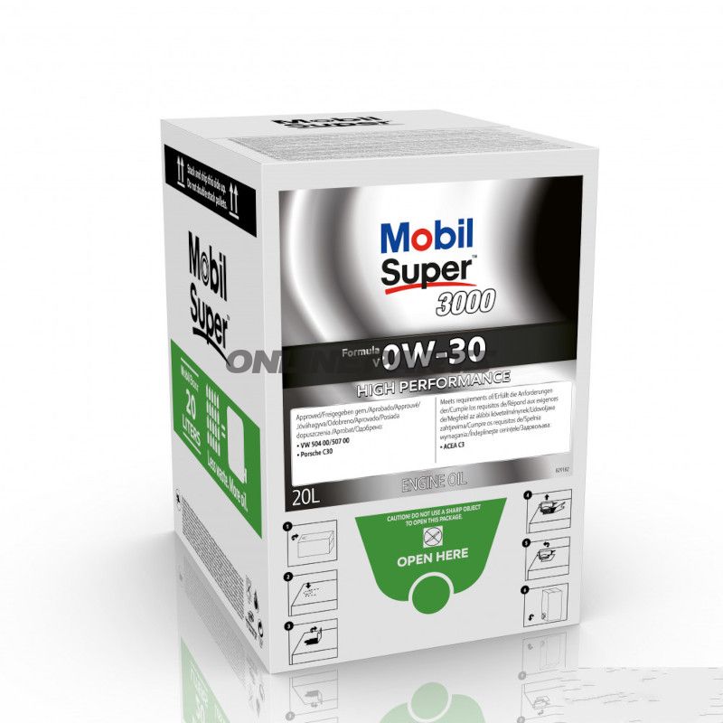 Motorolie 0W30 Super 20 Liter Mobil med indbygget afløbshane BAG IN BOX