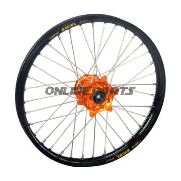 Komplette Rad 21-1.85 Haan Hjul Felge Sort Nabe Orange