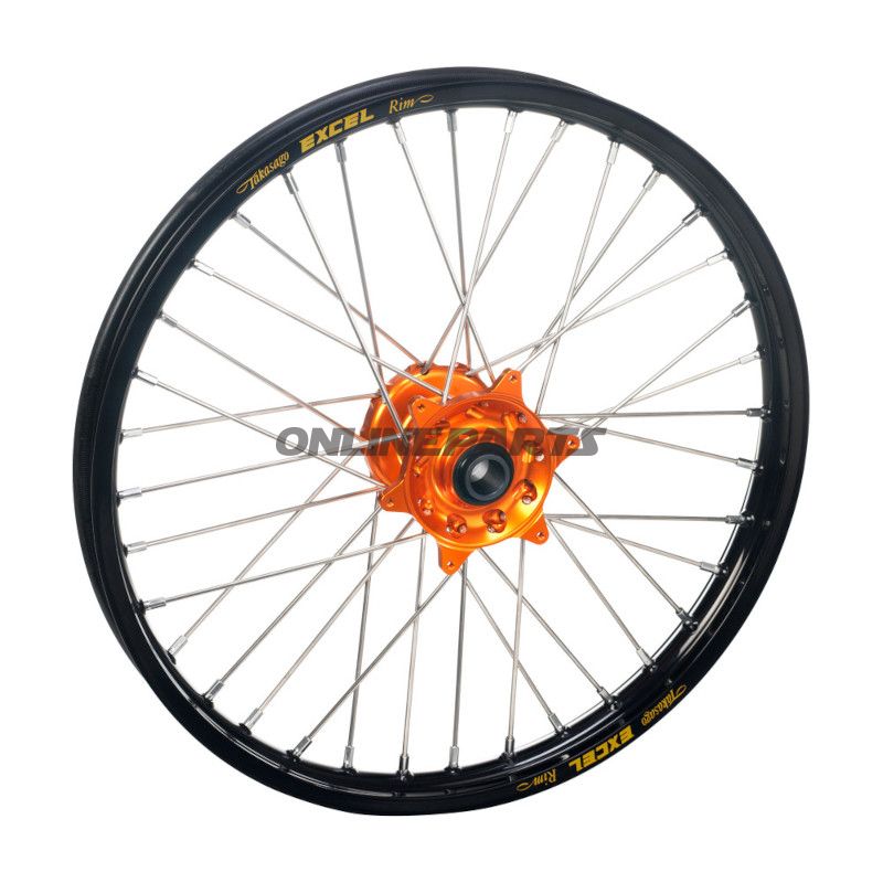 Komplette Rad 21-1.85 Haan Hjul Felge Sort Nabe Orange