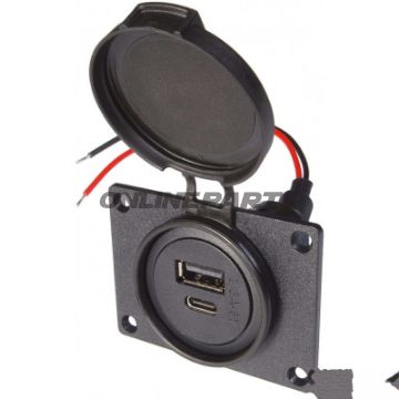 Doppelsteckdose USB 12/12V 3600MA USB-A / USB-C