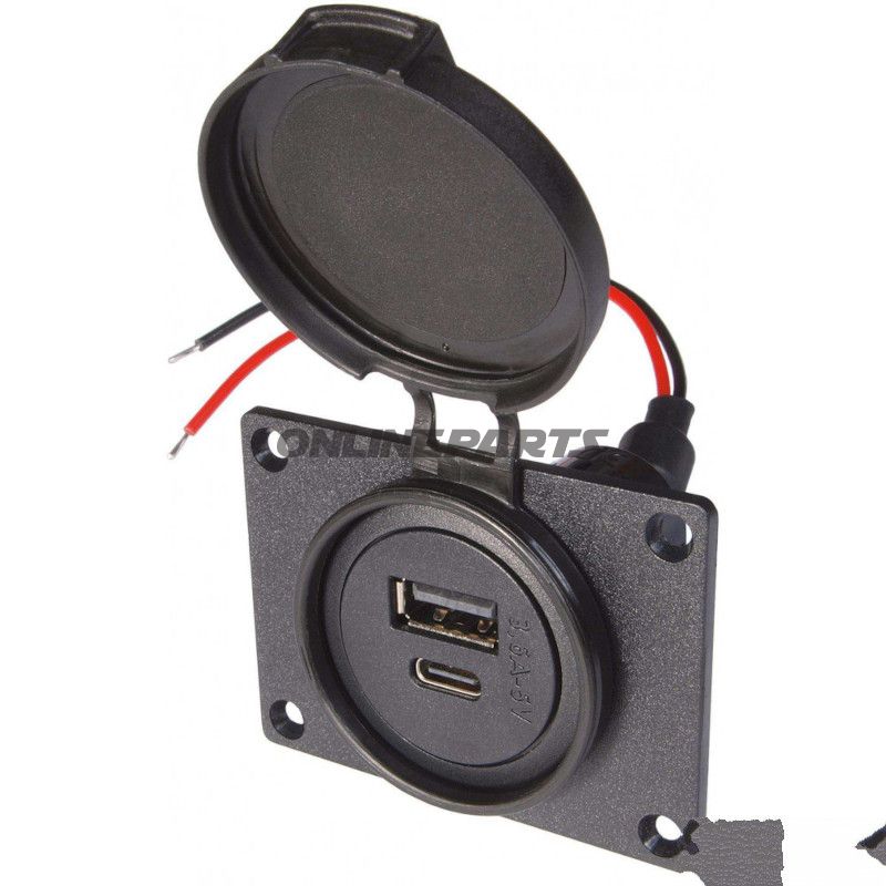 Doppelsteckdose USB 12/12V 3600MA USB-A / USB-C